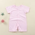 thumbnail image 4 of Tumotour Rompers for Toddler Outfits Soft Fashion Button Down Newborn Clothes Spring Casual Short Sleeve Jumpsuits Solid Color Onesie Bodysuits for Infant Baby Boy Girl, 4 of 4