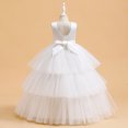 thumbnail image 4 of AJIWYH Robe Formelle pour Filles--Robe Mode Gâteau Sans Manches Douce Blanche pour 5-6 Ans, 4 of 7