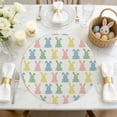 thumbnail image 4 of Easter Bunny Easter Egg Print Linen Placemats for Dining Tables Round Placemats for Men Women 36Cm 4 Pack, 4 of 6