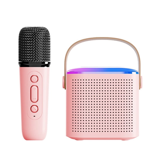 Machine de Karaoké avec Microphone Sans Fil Portable pour Adultes et Enfants Haut-Parleur de Karaoké BT Lumières RVB