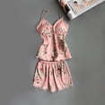 thumbnail image 4 of Jovati Ensemble de Pyjama pour Femmes, Haut et Bas à Manches Courtes en Polyester 5 Pcs avec Peignoir, Ensemble Assorti pour Tenue Décontractée d'Été et de Printemps, 4 of 7