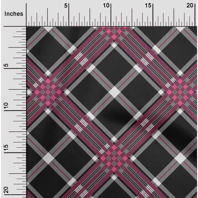 oneOone Viscose Jersey Fabric Tartan Check Print Fabric BTY 60 Inch Wide