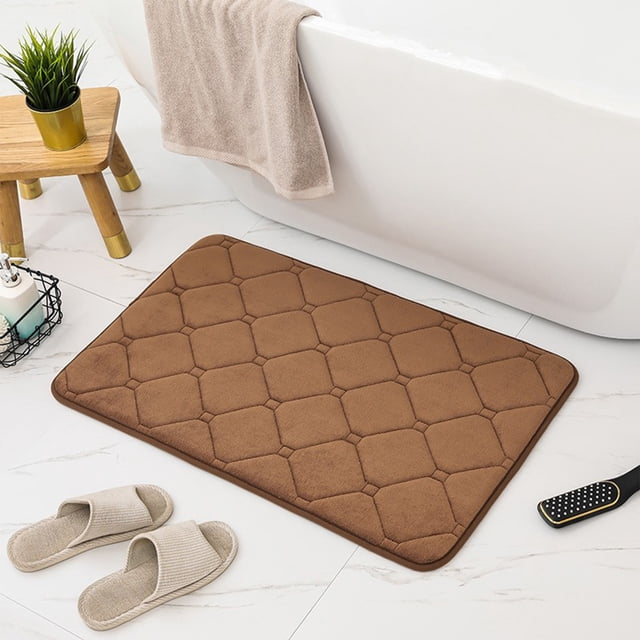 Dvkptbk Rugs Ultra Absorbent Non-Slip Memory Foam Machine Washable Soft Velvet Bath Mats Floor Mat Easier to Dry for Bathroom Floor Bath Mats Bath Rugs Bathroom Decor