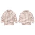 thumbnail image 1 of Posijego Cardigans for Baby Boys Cable Knit Open Front Sweater Toddler Little Boys Button up Cardigan Jacket, 1 of 3