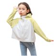 thumbnail image 2 of MKOSPLRT Veste de Protection Solaire Active à Fermeture Éclair pour Enfants 3-14 Ans Garçons Filles à Blocs de Couleur avec Trou pour le Pouce Chandail Rafraîchissant Pêche Course Plein Air, 2 of 5