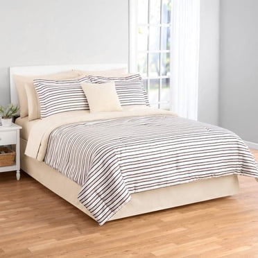 Mainstays Soft Touch Bed in a Bag 11-Piece Tan/Black Comforter Set with Sheets, Full