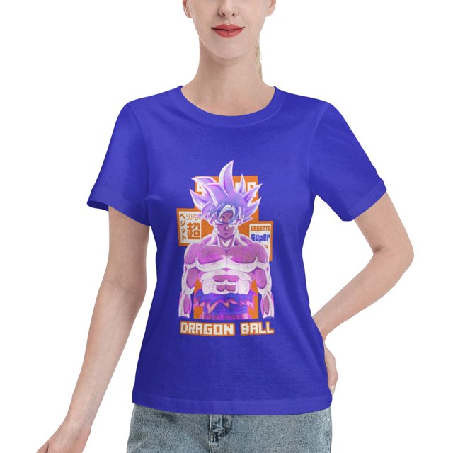 T-Shirt Basique à Manches Courtes pour Femmes Super Saiyan