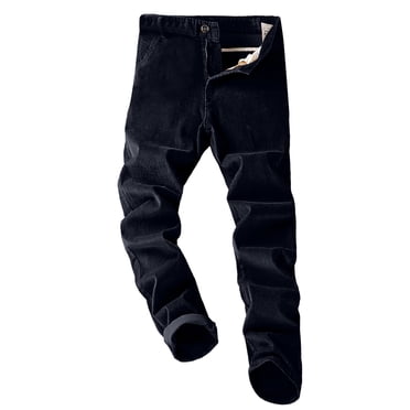 Ediodpoh Mens Stretch Corduroy Mens Corduroy Mens Regular Casual Pants Straight Leg Pant Pant Men’s Pants Black XL-34