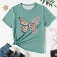 thumbnail image 4 of PMVFHDE T-Shirt d'Été pour Filles à Imprimé Graphique Mignon, Col Rond, Manches Courtes - Hauts Décontractés Respirants pour Enfants Vert, 8-9 Ans, 4 of 8