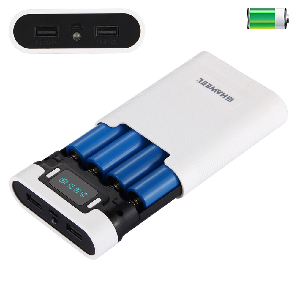 BotaniNest 4 x 18650 Charger Box Portable Power Bank Case With 2 USB Port And Power Display