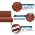 thumbnail image 2 of Armless Futon Cover Stretch Sofa Bed Slipcover Protector Elastic Feature Rich Textured High Spandex Small Checks Jacquard Fabric Futon Cover, Machine Washable, 2 of 7