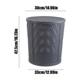thumbnail image 3 of XYAIYT Large Plastic Imitation Rattan Laundry Hamper with Lid for Clothes and Toy Storage Long Lasting and Sturdy with Side Handles for Easy and Ventilation 2.11lb Capacity, 3 of 6