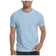 thumbnail image 1 of TIEVOSA T-Shirt pour Homme Ultra Doux Blanc Uni T-Shirt à Col Rond Décontracté Basique pour Homme, 1 of 4