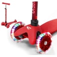 thumbnail image 1 of Rugged Racer Mini Deluxe 3 Wheel Kick Scooter with Led and Adjustable Height with Red Design, 1 of 9