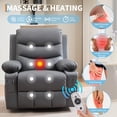 thumbnail image 3 of Cherish Oversized Recliner Chair Nursery – Manual Reclining Rocker, 360° Swivel Glider with Cup Holder, Massage & Heat, Small Single Sofa for Adults, Bedroom, RV, 3 of 9