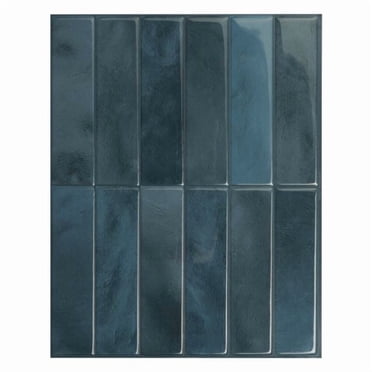Smart Tiles Dosseret Autocollant à Peler et Coller, 5 Carreaux Adhésifs, Bleu Marocain, 11,43 Pouces X 9 Pouces