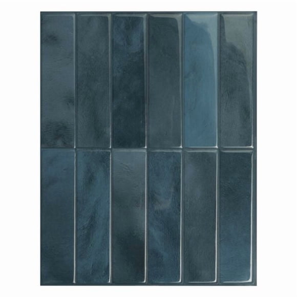 Smart Tiles Dosseret Autocollant à Peler et Coller, 5 Carreaux Adhésifs, Bleu Marocain, 11,43 Pouces X 9 Pouces
