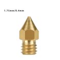thumbnail image 1 of 3D Printer Nozzle Brass Extrude Head nozzle firm Mini Portable Brass Nozzle Firm Printer Thread, 0.4mm/1.75mm, 1 of 7
