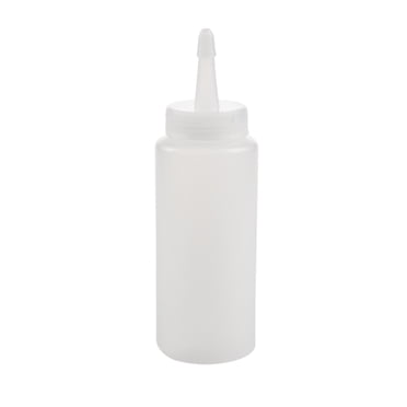 2X Plastic Squeeze Bottle Condiment Dispenser Ketchup Mustard Sauce Clear White 6Oz