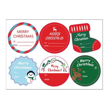 WIFKLSIIPG Christmas Snowman Old Man Christmas Tree Deer Gift Tag Sticker Christmas Party Decoration 13*18cm