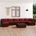 thumbnail image 1 of vidaXL Ensemble de Salon de Jardin 8 Pcs avec Coussins en Rotin Poly Brun, 1 of 5