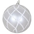 thumbnail image 1 of Vickerman MT198111D 4.75 in. White Candy Glitter Net Ornament - 3 per Bag, 1 of 3
