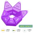 thumbnail image 2 of Lot de 2 Étui à Pilules 7 Compartiments Durable Compact Rangement Quotidien Pilules Comprimés Distributeur de Bonbons Portable Maison Voyage Camping Organisateur Boîte Violet, 2 of 8