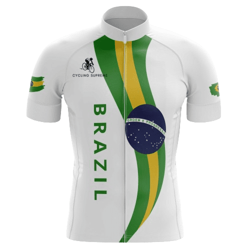 Chandail de Cyclisme pour Homme avec Drapeau du Brésil - 2TG