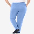 thumbnail image 3 of CHOK Plus Size 7-Day Knit Straight Leg Pant Stretch Elastic Waist Petite & Tall - 3X  Navy, 3 of 6