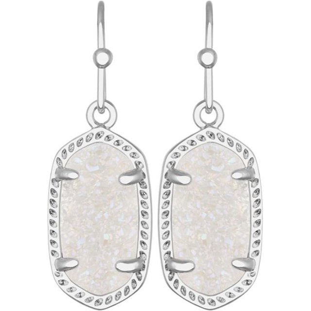 Kendra Scott 4217711449 Lee Boucles d'Oreilles Rhodium Iridescentes Drusy