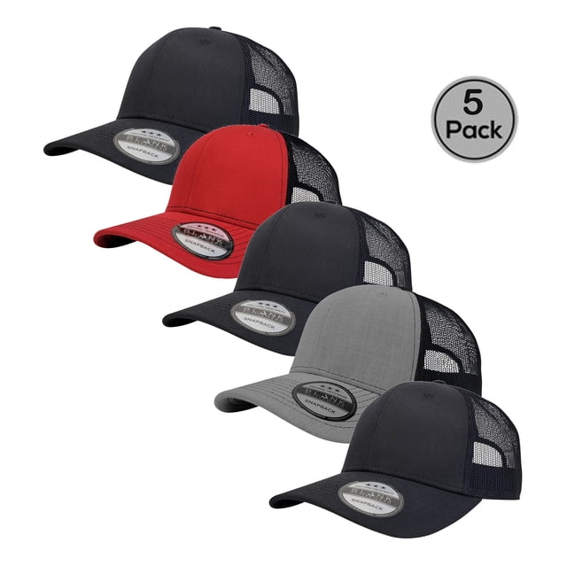Blank Activewear, Pack of 5 Snapback Trucker Hats