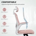 thumbnail image 4 of HOMCOM Ergonomic Office Chair with 4D Lumbar Support, Headrest, Pink, 4 of 10