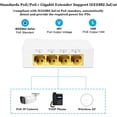 thumbnail image 3 of 3 Port Gigabit PoE Extender, POE+ Repeater 100 Meters(328 ft) Extender Comply IEEE802.3af/at,1000Mbps RJ45, 1, 3 of 5
