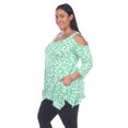 thumbnail image 2 of White Mark Women's Leopard 3/4 Sleeve Cold Shoulder Tunic Top, 2 of 5