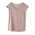 thumbnail image 1 of FAIWAD Womens Short Sleeve V Neck Tops Stretch Solid Color Lightweight Loose Pullover Tops, 1 of 4