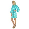 thumbnail image 3 of Bimba Women Short Satin Getting Ready Robe Bridesmaid Kimono Sleeve Coverup, 3 of 8