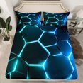 thumbnail image 2 of Erosebridal Gradient Geometric Sheet Set Full, Honeycomb Bedding Sets Full Size, Abstract Ombre Decor,, 2 of 7