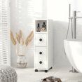 thumbnail image 2 of kleankin Armoire de Salle de Bain Mince, Armoire de Rangement de Salle de Bain avec Roulettes, 2 of 10