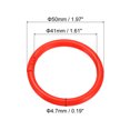 thumbnail image 2 of Unique Bargains 2' OD 1.6' ID Loose Leaf Rings Binder Ring, Red, 50 Count, 2 of 6