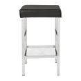 thumbnail image 5 of 26" Backless Stool in Black Fabric with Polished Chromes Legs, 5 of 5