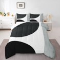 thumbnail image 2 of Erosebridal Contemporary Abstract Bedding Twin Comforter Set, Black White Gray Down Comforter Microfiber 2-Piece, 2 of 8