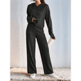thumbnail image 4 of Womens Lounge Sets 2 Piece Matching Pajamas Fall Fashion Ribbed Knit Outfits Long Sleeve Casual Sweatsuits, 4 of 9