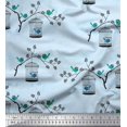 thumbnail image 1 of Soimoi Poly Georgette Fabric Branches,Cage & Bird Print Sewing Fabric Yard 42 Inch Wide, 1 of 1