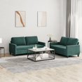 thumbnail image 1 of vidaXL 2 Piece Sofa Set with Cushions Dark Green Velvet, 1 of 4