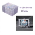 thumbnail image 3 of Cards Sleeves Top Loaders 10 Hard Plastic Card Protector Clear Card Brick + 2 Display Stand, 3 of 6