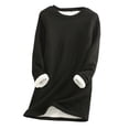 thumbnail image 1 of Moxiu Chandails Molletonnés Doublés en Sherpa pour Femmes, Couche de Base Chaude, Col Rond Décontracté, Chandail en Molleton à Enfiler à Manches Longues, Chandail Thermique, Grande Taille, Hauts d'Hiver 2025 en Coton, 1 of 4