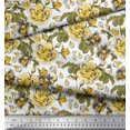 thumbnail image 3 of Soimoi Yellow Rayon Fabric Leaves & Floral Print Fabric by Yard 42 Inch Wide, 3 of 3