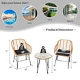 thumbnail image 2 of Patiojoy 3 Pieces Patio Furniture Set w/Tempered Glass Coffee Table Set for Garden and Backyard Dark Cushions, 2 of 10