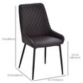 thumbnail image 3 of HOMCOM Dining Chairs Set of 2, PU Leather Kitchen Chairs with Metal Legs, 3 of 10