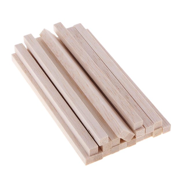 GUOOL Wooden Sticks Dowel Rod Square Balsa Wood Stick Block for Model Making Craft - 20 Pieces 150mm